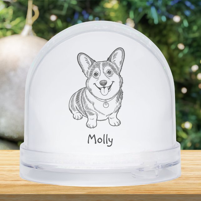 Personalized Corgi Dog Christmas Snow Globe (Creator Uploaded)