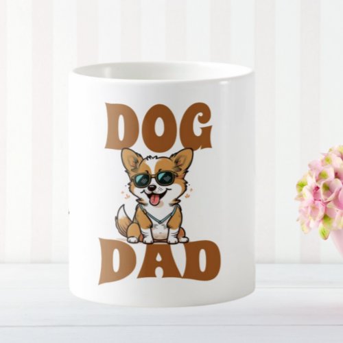 Personalized Corgi Dog Dad Custom Text Coffee Mug