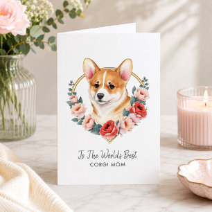  Personalized  Corgi Dog Mom Mother's Day Holiday Card