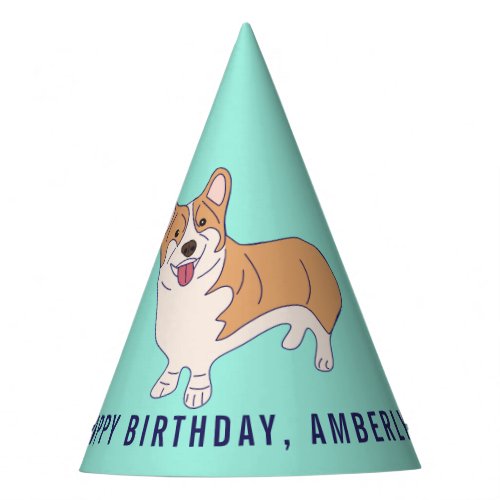 Personalized Corgi Dog Paper Party Hat
