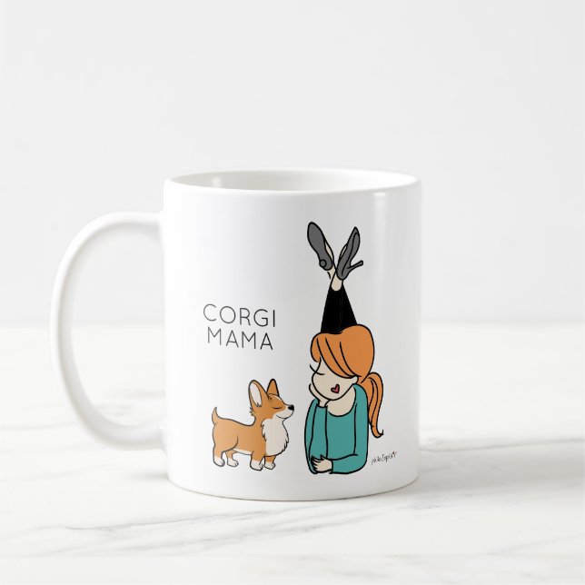 Personalized Corgi Mama Coffee Mug (Left)