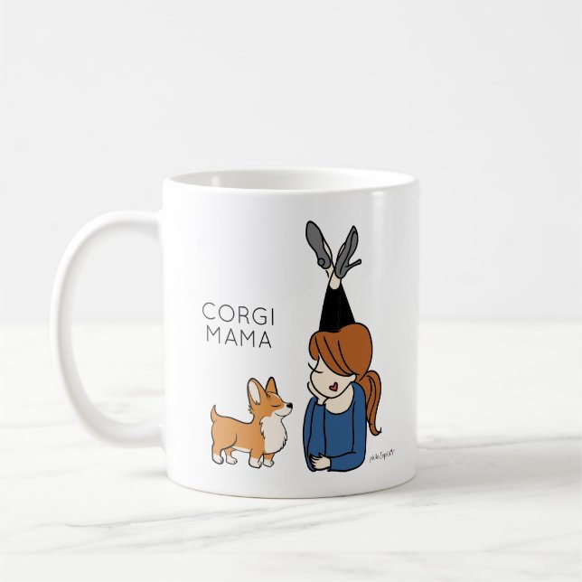 Personalized Corgi Mama Coffee Mug (Left)
