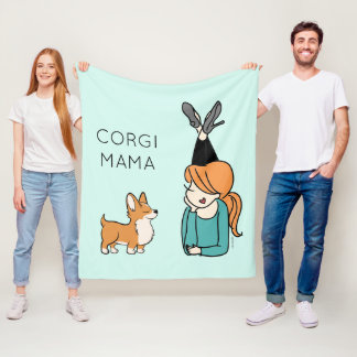 Personalized Corgi Mama Fleece Blanket