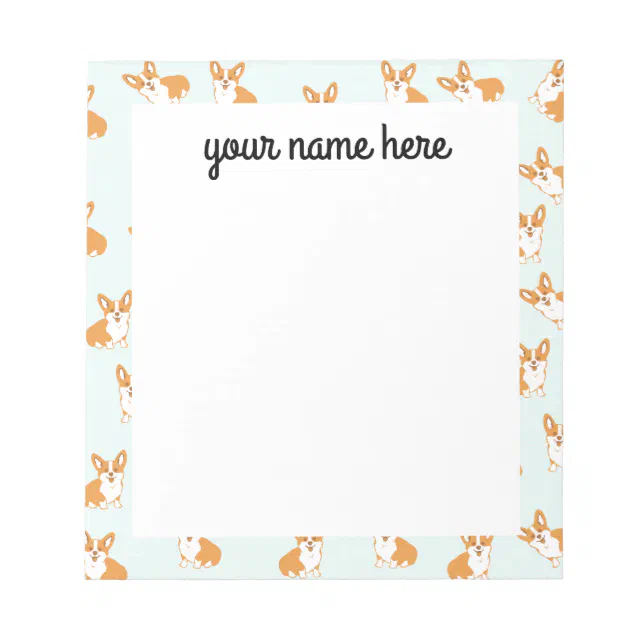Editable Corgi Notes Personalized Corgi Notepad | Zazzle