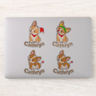 Personalized Corgi Set Sticker