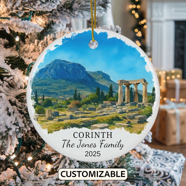 Personalized Corinth Ornament, Greece Ceramic Ornament (Creator Uploaded)