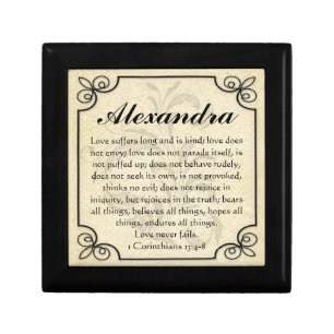 Personalized Corinthians Love Bible Verse Trinket Gift Box