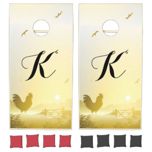 Personalized Corn Hole Game Sunny Morning Farm Cou