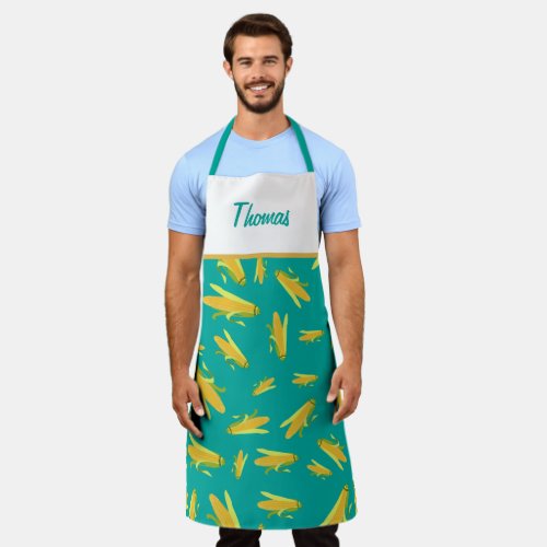 Personalized Corn On The Cob Pattern Apron