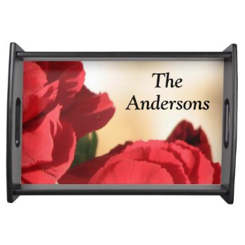 Personalized Corner Floral Serving Tray by PattiJAdkins at Zazzle