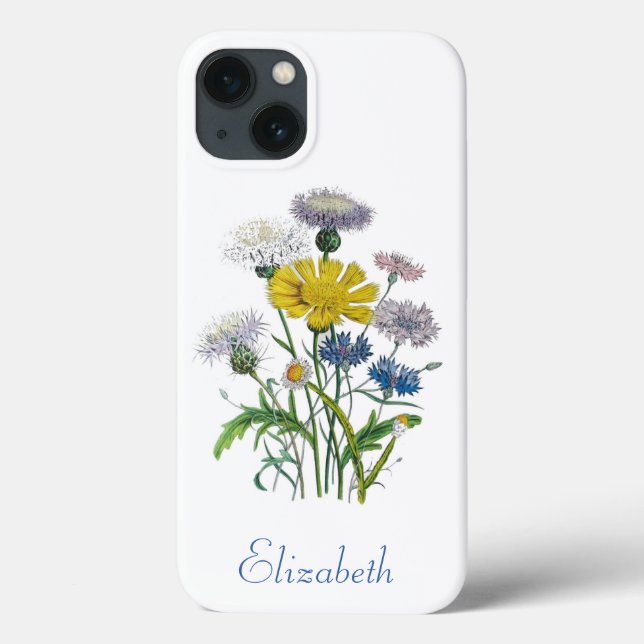 Personalized Cornflowers Case-Mate iPhone Case (Back)
