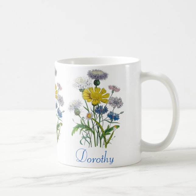 Personalized Cornflowers Coffee Mug (Right)