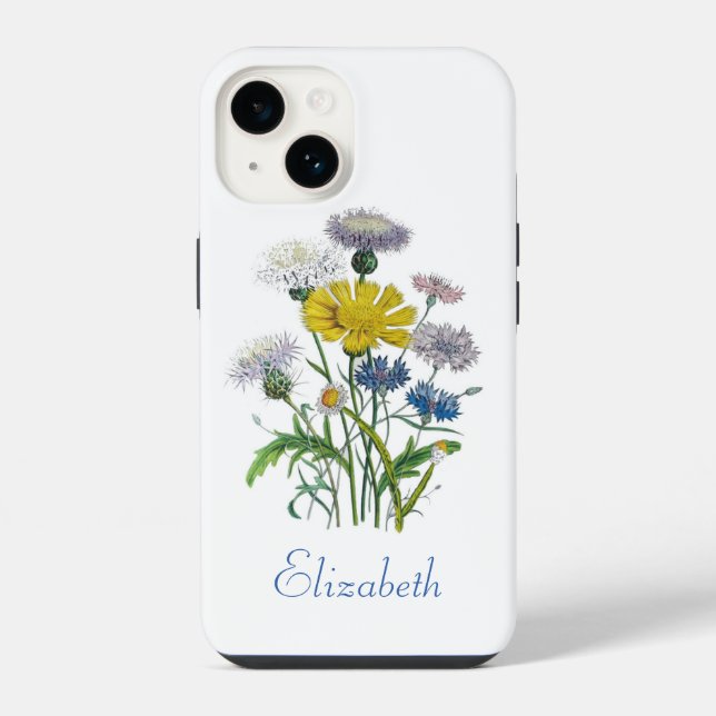 Personalized Cornflowers Iphone Case (Back)