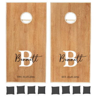 Personalized Cornhole Boards Initial Family Name Set