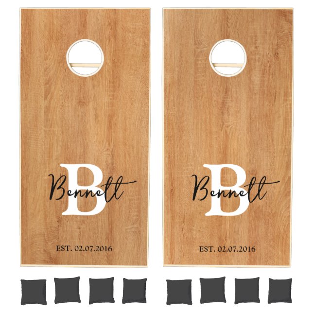 Personalized Cornhole Boards Initial Family Name Set (Set)
