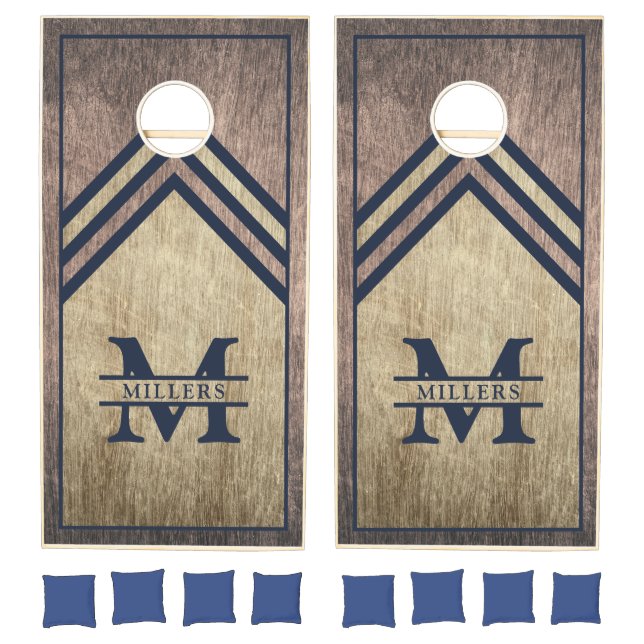 Personalized Cornhole Boards Rustic Wood Name Set (Set)