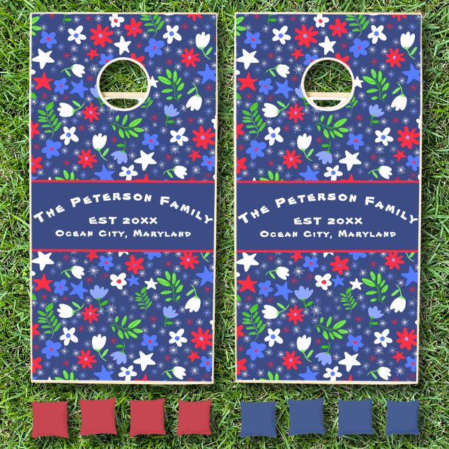 Personalized Cornhole Set for July 4th & Parties  (Personalized Cornhole Game for Family Fun)