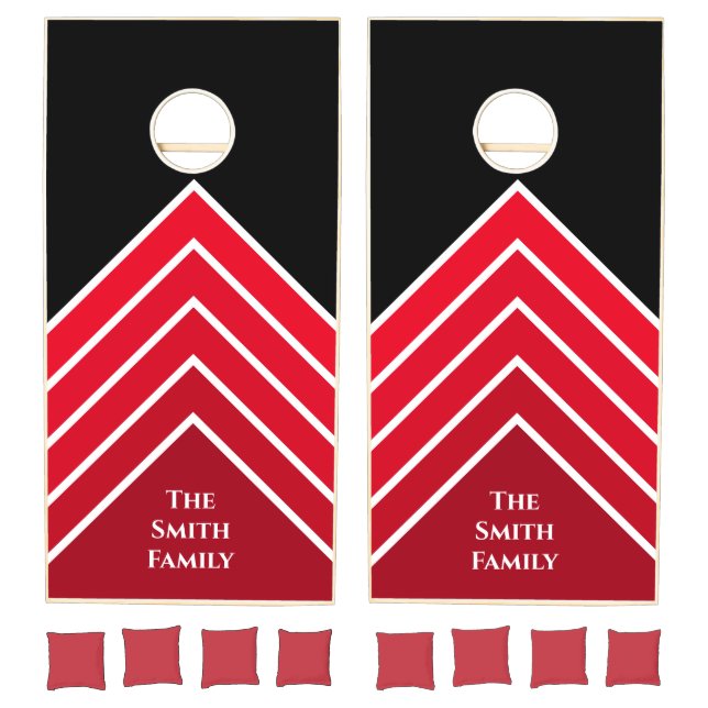Personalized Cornhole Set - Red, Black, White (Set)