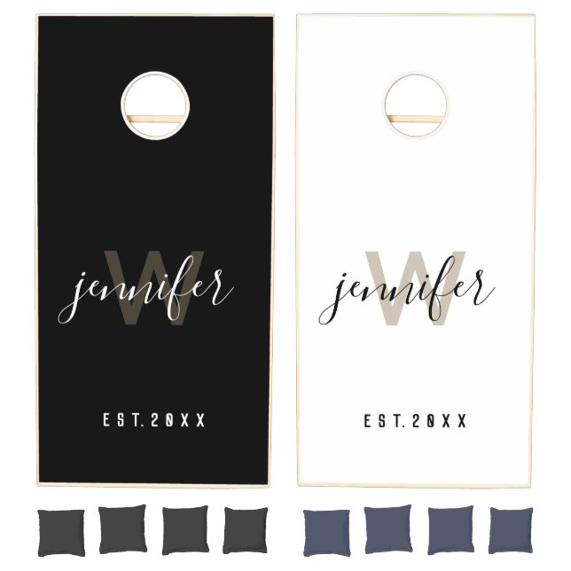 Personalized Cornhole Set with Initial & Name (Set)