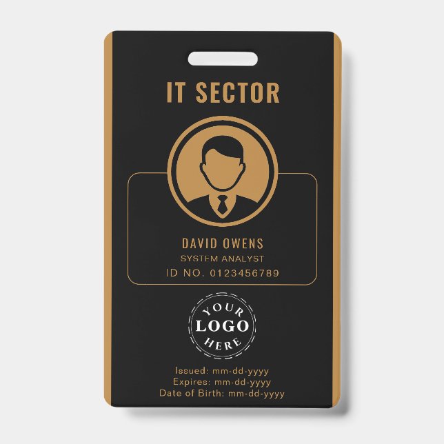 Personalized Corporate Badge with Photo ID & Logo (Front)