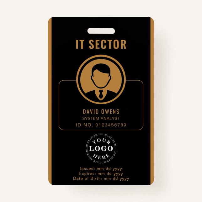 Personalized Corporate Badge with Photo ID & Logo (Front)