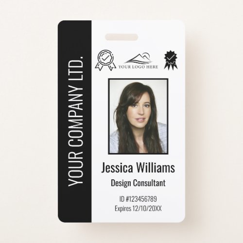 Personalized Corporate Certified Employee Black ID Badge