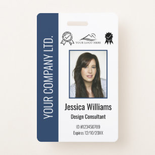 Personalized Corporate Certified Employee Blue ID Badge