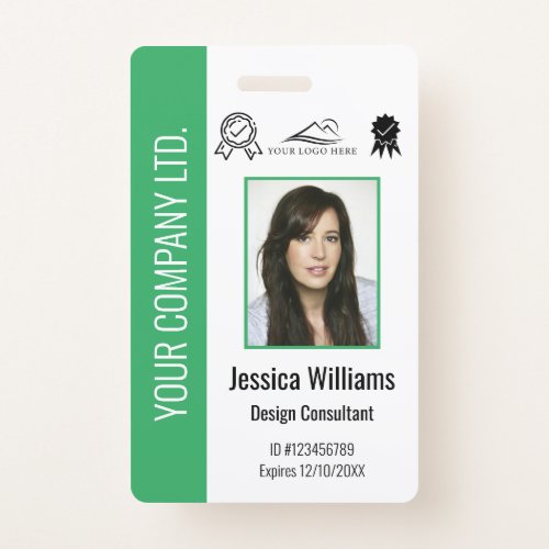 Personalized Corporate Certified Employee Green ID Badge