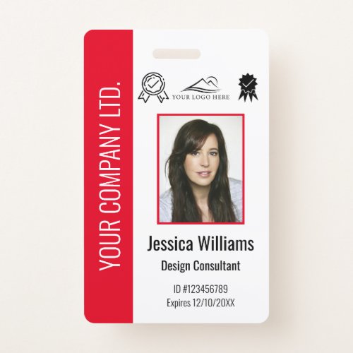 Personalized Corporate Certified Employee Red ID Badge