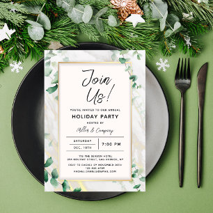 Personalized Corporate Christmas Party Greenery Invitation
