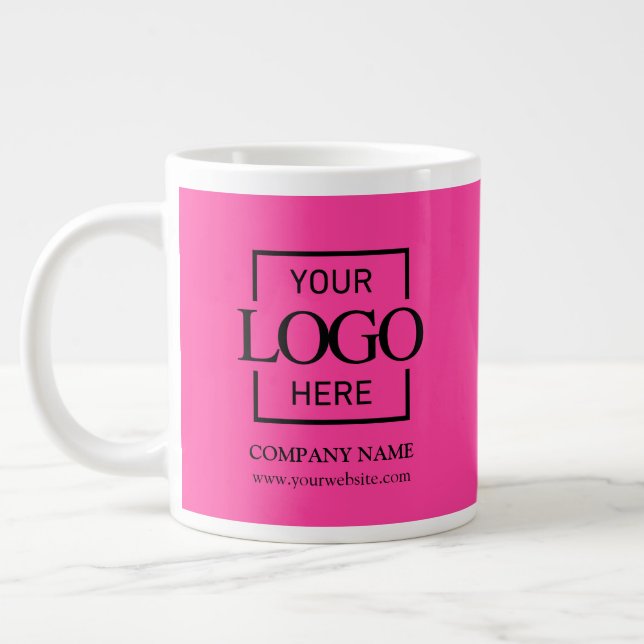 Personalized Corporate Company Logo Employee Gift Giant Coffee Mug (Left)