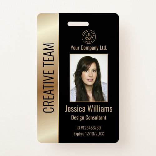 Personalized Corporate Employee Black ID Badge Personalized Corporate Employee Black ID Badge