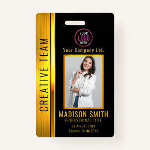 Personalized Corporate Employee Black ID Badge