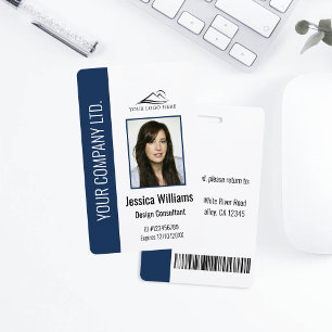 Personalized Corporate Employee Blue ID Badge