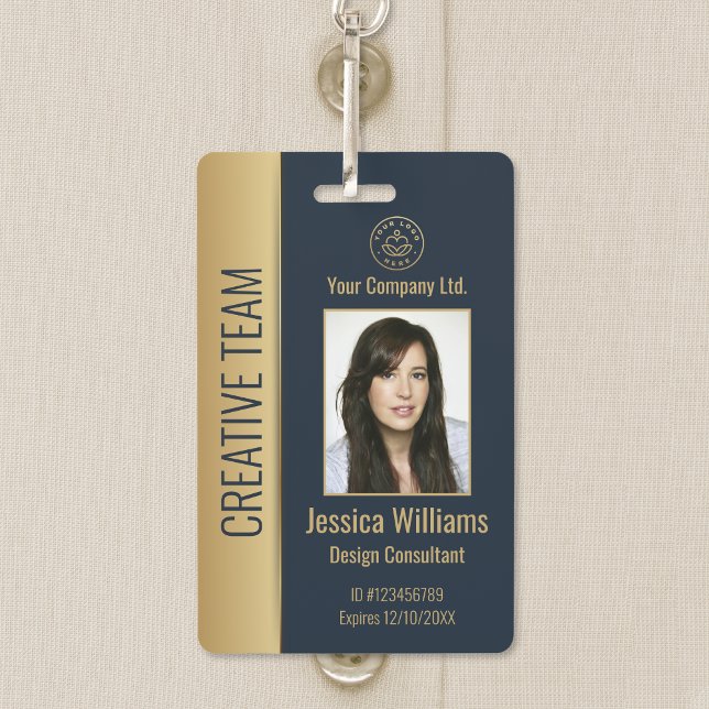 Personalized Corporate Employee Blue ID Badge (Creator Uploaded)