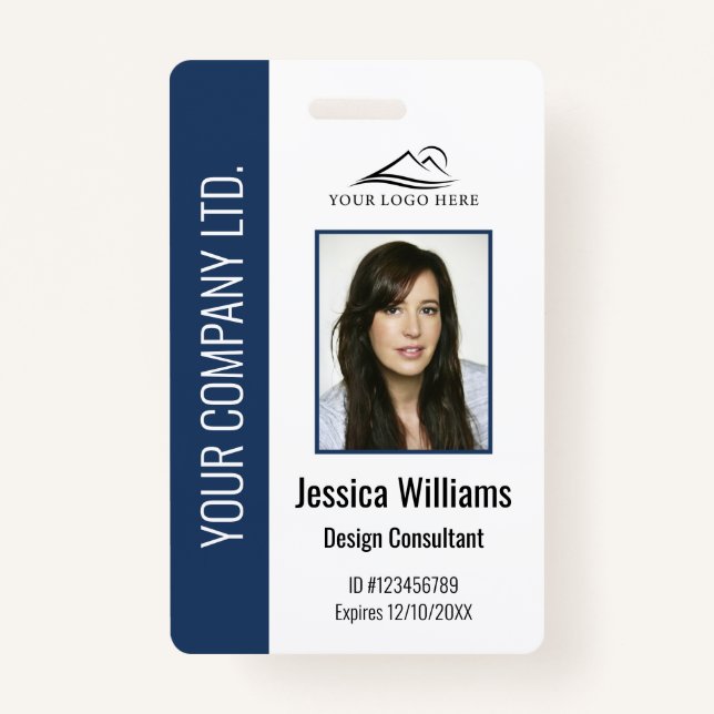 Personalized Corporate Employee Blue ID Badge (Front)