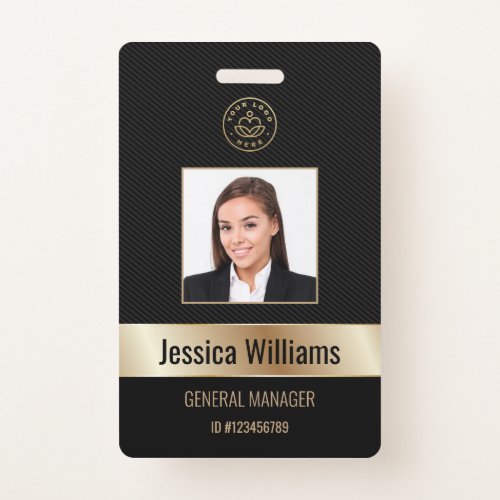 Personalized Corporate Employee Gold Black ID Badge