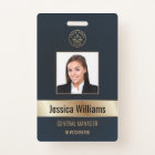 Personalized Corporate Employee Gold Blue ID