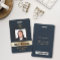 Personalized Corporate Employee Gold Blue ID