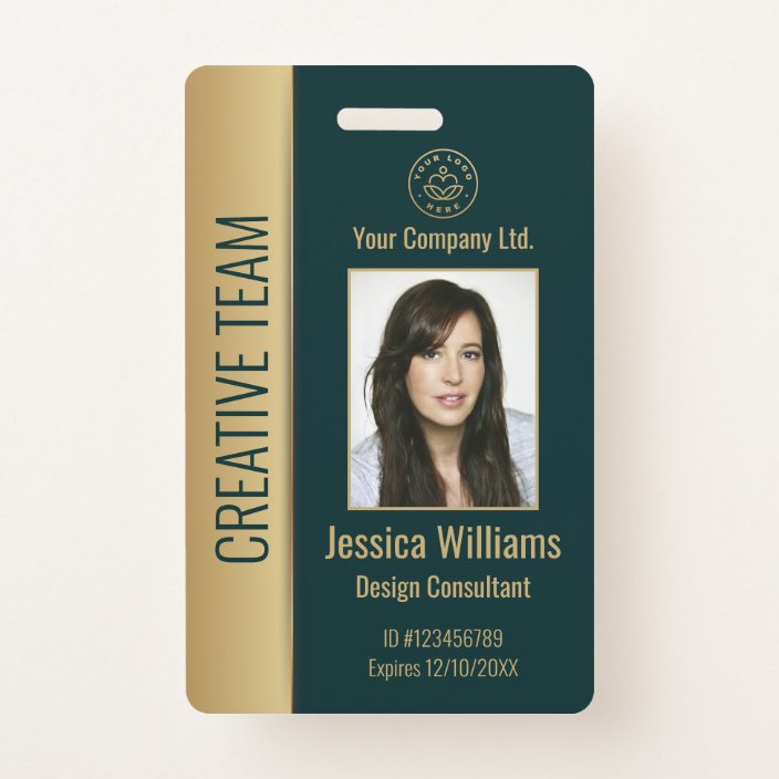 Personalized Corporate Employee Green ID Badge | Zazzle.com