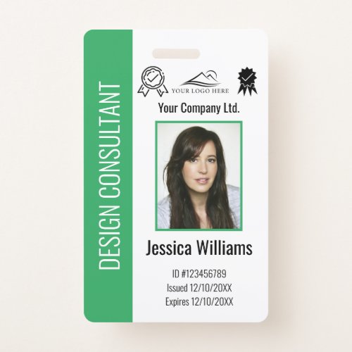 Personalized Corporate Employee Green ID  Badge