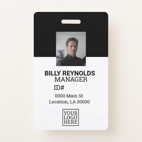 Personalized Corporate Employee ID Badge Black