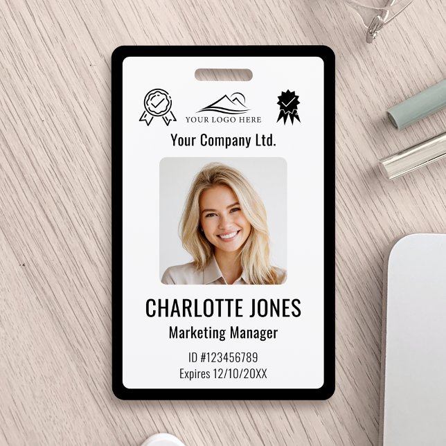 Personalized Corporate Employee ID Badge Black (Creator Uploaded)