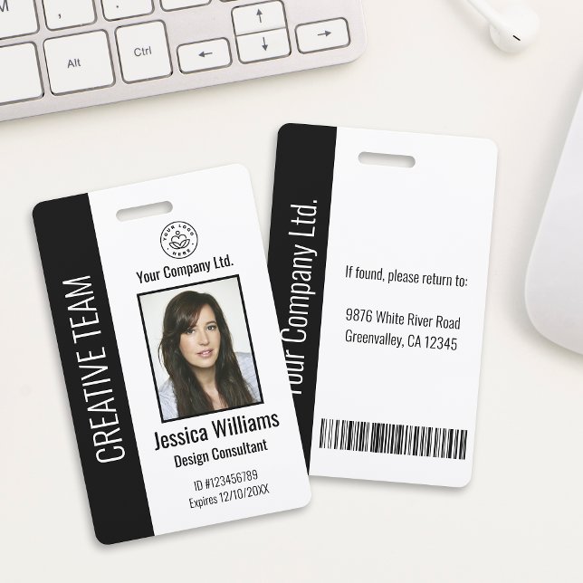 Personalized Corporate Employee ID Badge Black (Creator Uploaded)