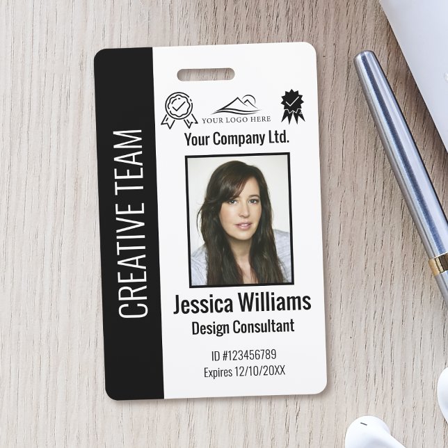 Personalized Corporate Employee ID Badge Black (Creator Uploaded)