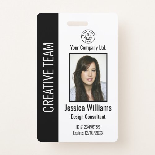 Personalized Corporate Employee ID Badge Black