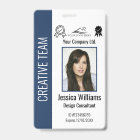 Personalized Corporate Employee ID Badge Blue