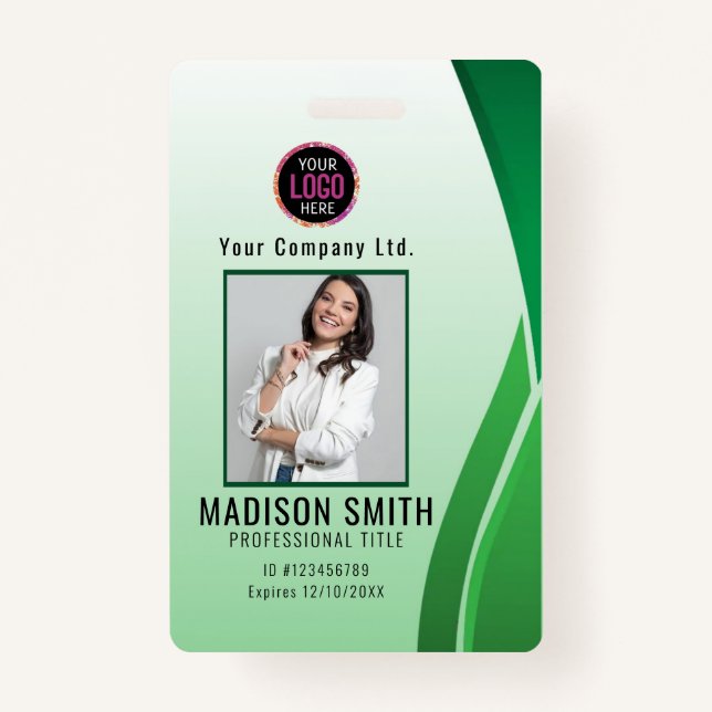 Personalized Corporate Employee ID Badge Blue (Front)