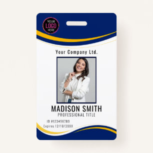 Personalized Corporate Employee ID Badge Blue