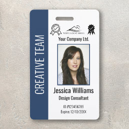 Personalized Corporate Employee ID Badge Blue